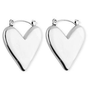 BY31&reg; Roestvrij stalen (RVS) Stainless steel oorbellen / creolen hart Silver