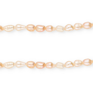 Imperfecte zoetwaterparels rice 4-7x4-5mm Peach rose