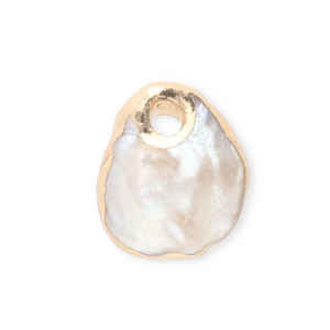 Imperfecte zoetwaterparels bedel Natural white-gold