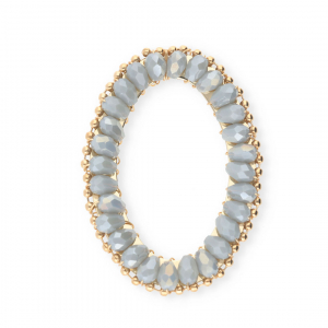 Top facet hangers ovaal Blue grey AB-gold