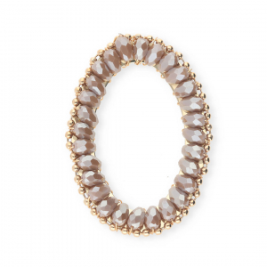 Top facet hangers ovaal Taupe brown-pearl shine coating-gold