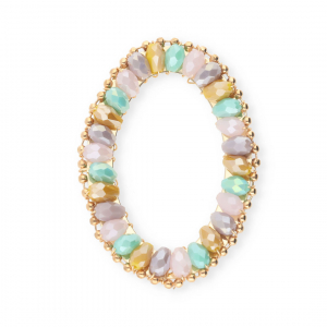 Top facet hangers ovaal Multicolour AB-gold
