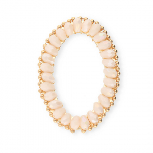 Top facet hangers ovaal Nude pink AB-gold