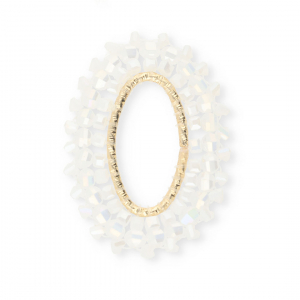 Top facet hangers ovaal White AB-gold