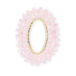 Top facet hangers ovaal Light pink AB-gold