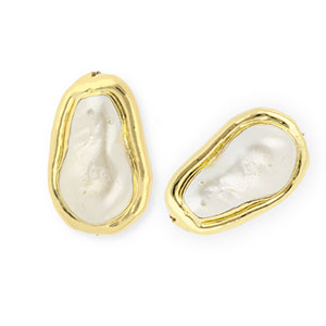 Statement schelpparel kralen druppel Gold-white