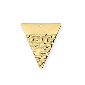 Roestvrij stalen (RVS) Stainless steel bedels driehoek Gold