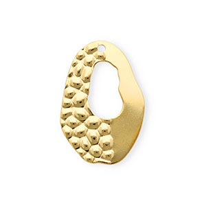 Roestvrij stalen (RVS) Stainless steel bedels ovaal Gold