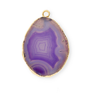 Natuursteen bedels agaat White-purple-gold