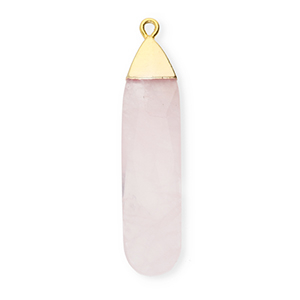 Natuursteen bedels kwarts druppel Light pink-gold