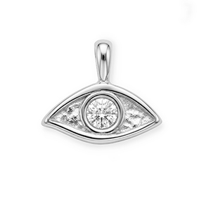 Roestvrij stalen (RVS) Stainless steel bedels met strass oog Silver-crystal