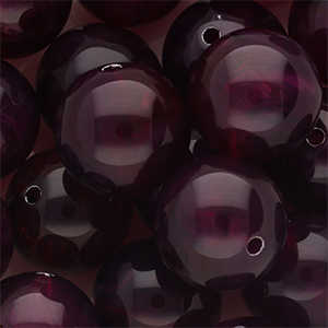 18 mm acryl kralen rond Aubergine purple-white marble