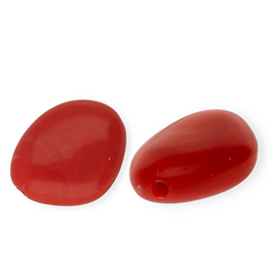 Acryl kralen irregular Red-white marble