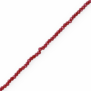 Top Facet kralen 3x2mm disc Crimson red-pearl shine coating