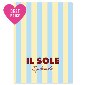 BY31&reg; Sieraden kaartjes "Il sole splende" Yellow-light blue-mahogany red