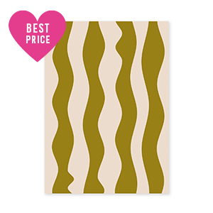 BY31&reg; Sieraden kaartjes golven Olive green-cr&egrave;me