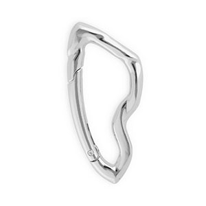 Onderdelen sleutelhanger clasp asymmetrisch Silver