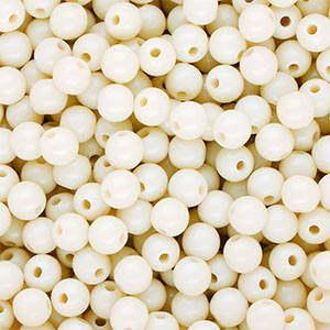 6 mm DQ acryl kralen shiny Off white