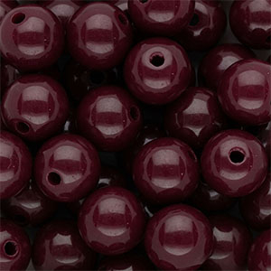 12 mm DQ acryl kralen shiny Mahogany red