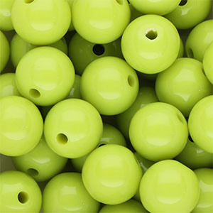 14 mm DQ acryl kralen shiny Lime green