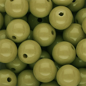 14 mm DQ acryl kralen shiny Olive green