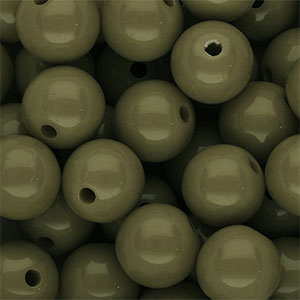 14 mm DQ acryl kralen shiny Army green