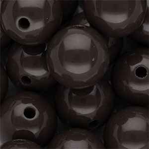 18 mm DQ acryl kralen shiny Dark chocolate brown