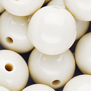 20 mm DQ acryl kralen shiny Off white