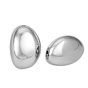 Acryl kralen ovaal Silver