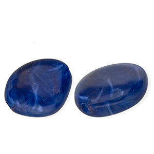Acryl kralen irregular Dark blue-multicolour-white marble