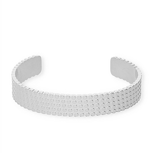 Roestvrij stalen (RVS) Stainless steel armbanden bangle dots Silver