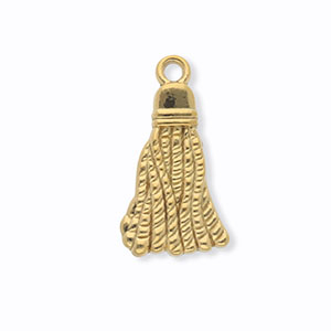 Roestvrij stalen (RVS) Stainless steel bedels kwastjes Gold