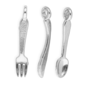 Roestvrij stalen (RVS) Stainless steel bedels bestek Silver
