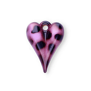 Statement hangers hart met vlekken Purple-dark brown