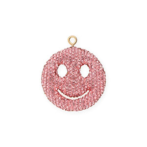Statement hangers smiley met strass Pink
