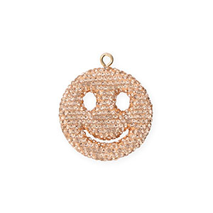 Statement hangers smiley met strass Light peach