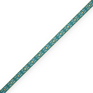 BY31&reg; Lint met tekst sterren Teal green-gold-powder blue