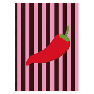 BY31&reg; Sieraden kaartjes chili peper Pink-dark brown-red-green