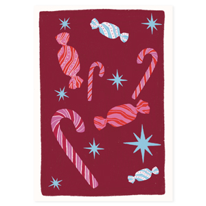 BY31&reg; Sieraden kaartjes zuurstokken Bordeaux red-multicolour