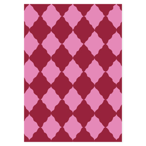 BY31&reg; Sieraden kaartjes ruit Pink-Burgundy red