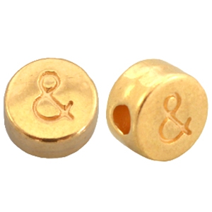 DQ metalen letterkraal & Goud (nikkelvrij)