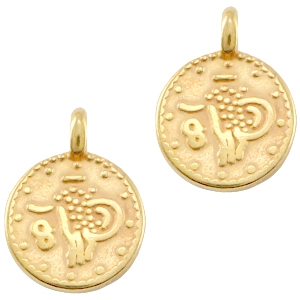 DQ metaal bedel muntje Goud (nikkelvrij)