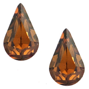Swarovski Elements diverse vormen 4328-10x6mm druppel gold foiled Smoked topaz