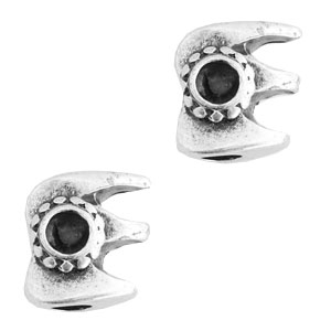 Kralen TQ metaal met dubbele setting 4mm Antiek zilver