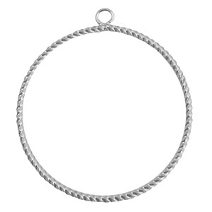 Bedels TQ metaal hanger met oog 48mm Antiek zilver