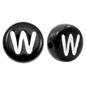 Letterkralen van acryl letter W Zwart
