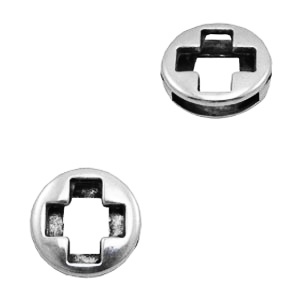 Onderdelen TQ metaal schuiver rond ✚plus Antiek zilver