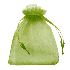 Sieraad zakje organza 13x18cm Olive green