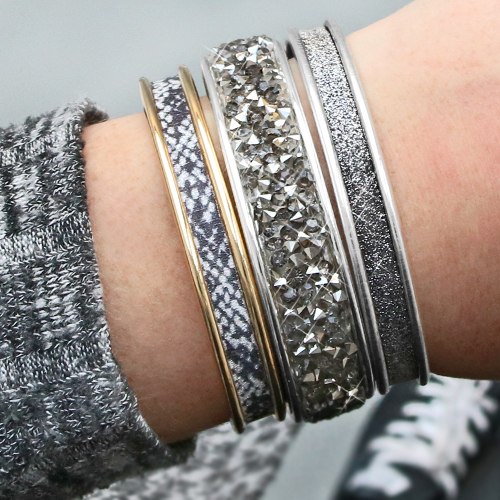 Prachtige armbanden met Crystal Diamond Tape en Crystal glitter tape voor een sparkly glitter look!