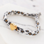 Maak leuke armbanden en haarelastieken met stitched elastisch lint leopard: